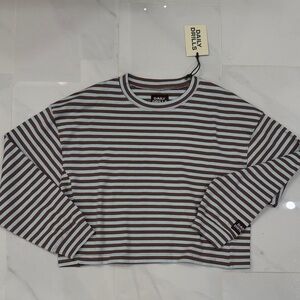 NWT Daily Drills X Revolve Women's Striped Crew XS/S